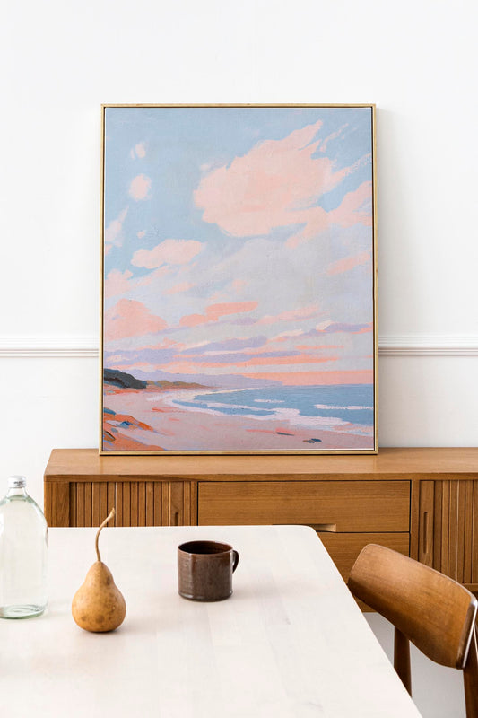 Sunset on the beach Art Print