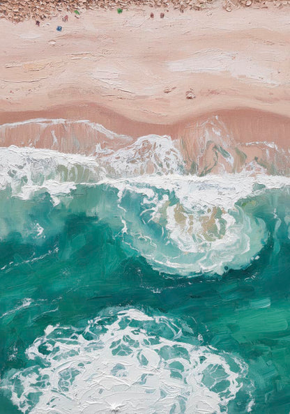 Beach Birdview Art Poster