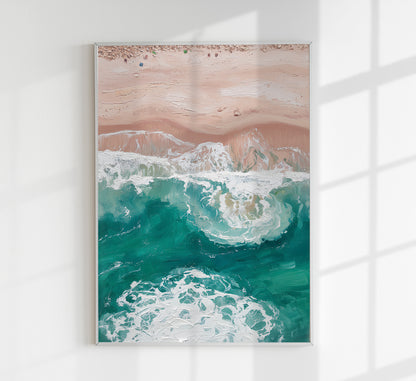 Beach Birdview Art Poster