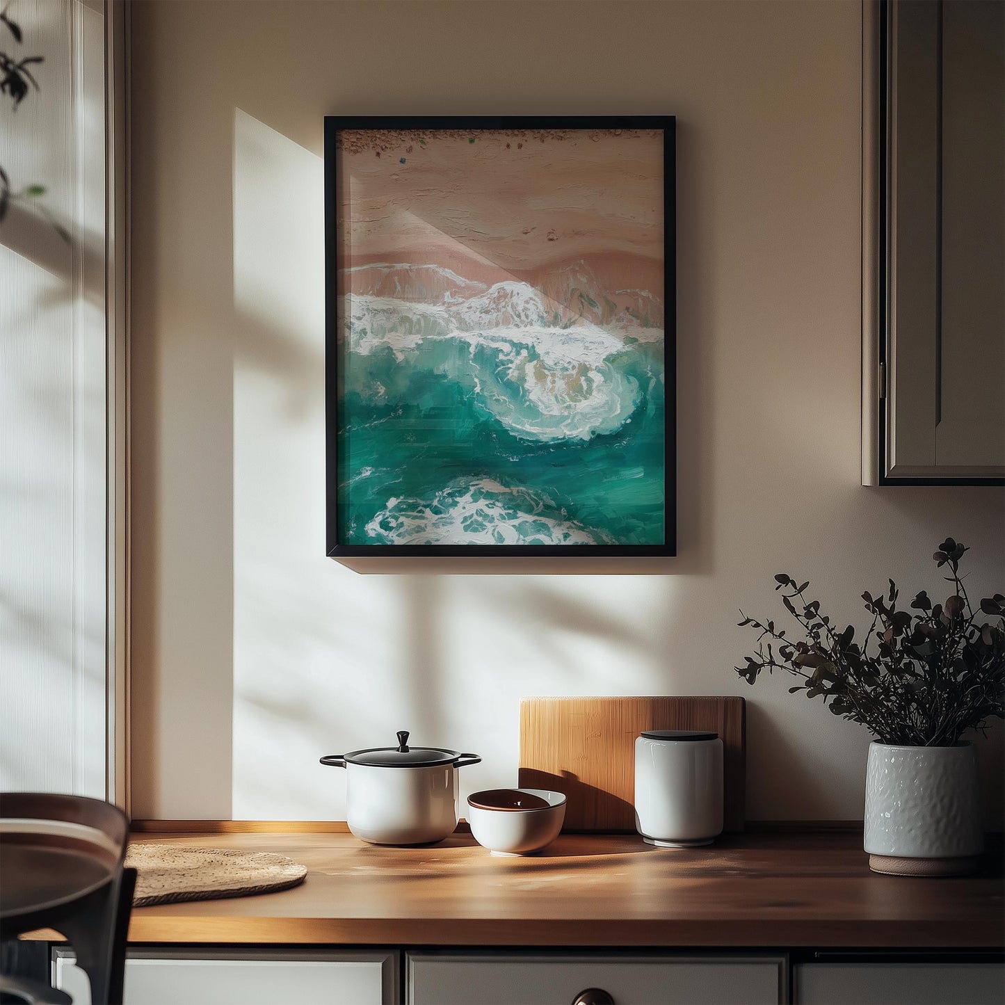 Beach Birdview Art Poster