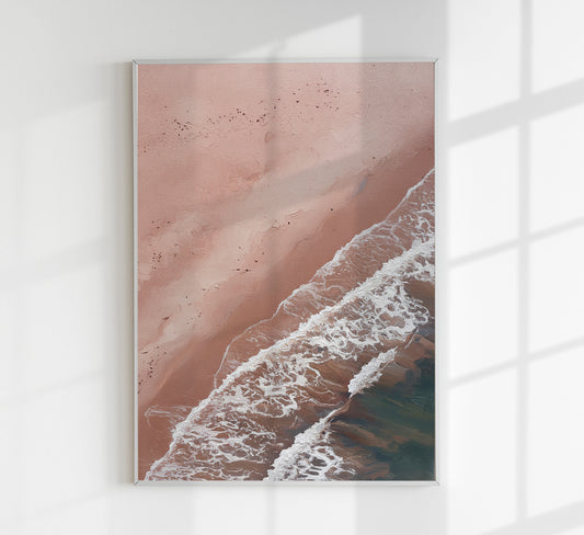 Waves kissing the sand Art Poster
