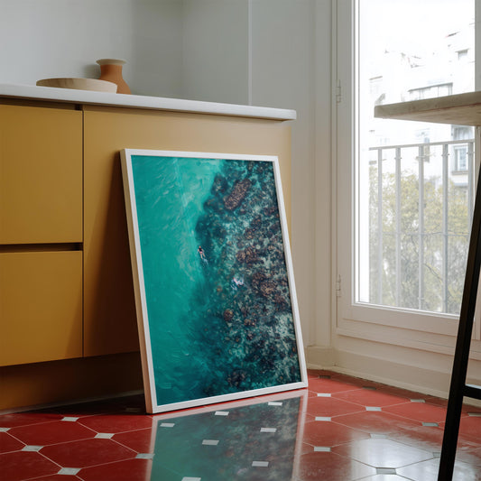 Floating over the rocks Art Poster