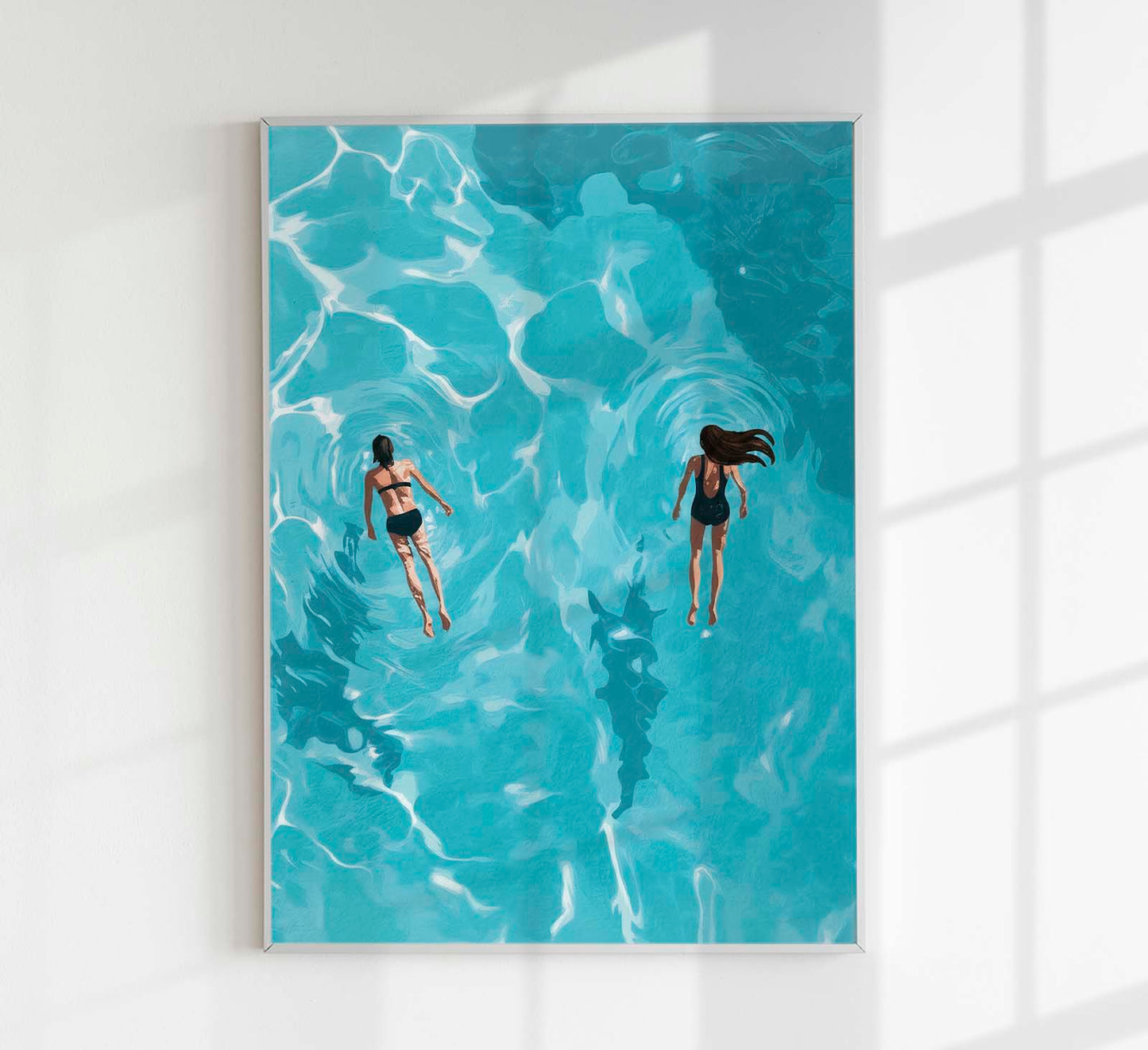 Two women floating in the water Art Poster