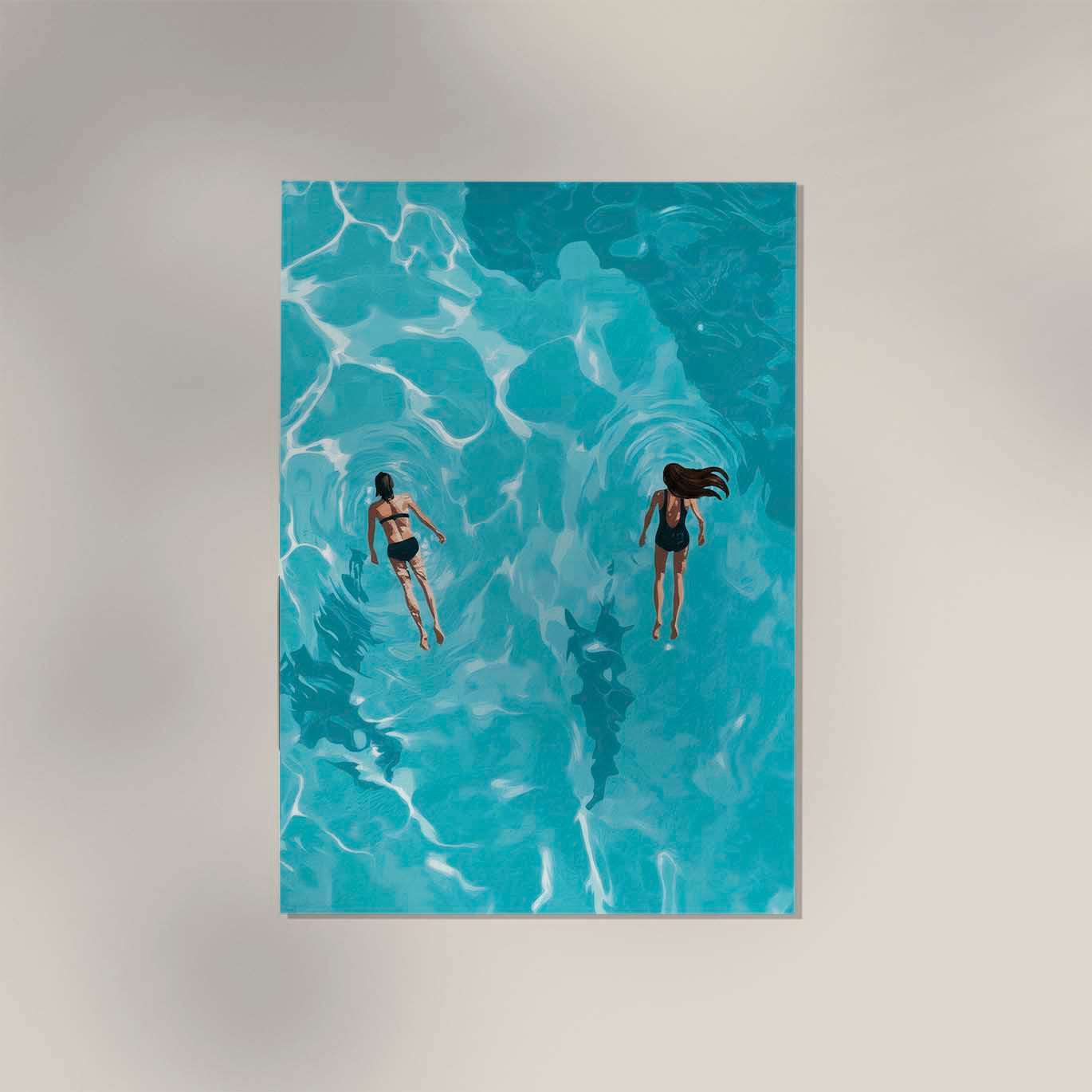 Two women floating in the water Art Poster