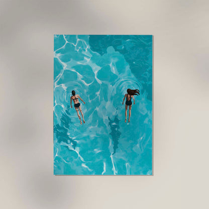 Two women floating in the water Art Poster