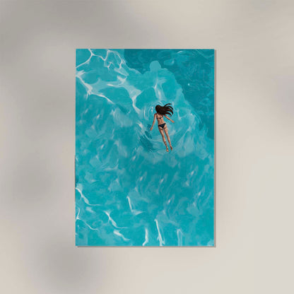 Girl floating in the water Art Poster