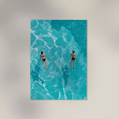 Two swimmers floating in the water Art Poster