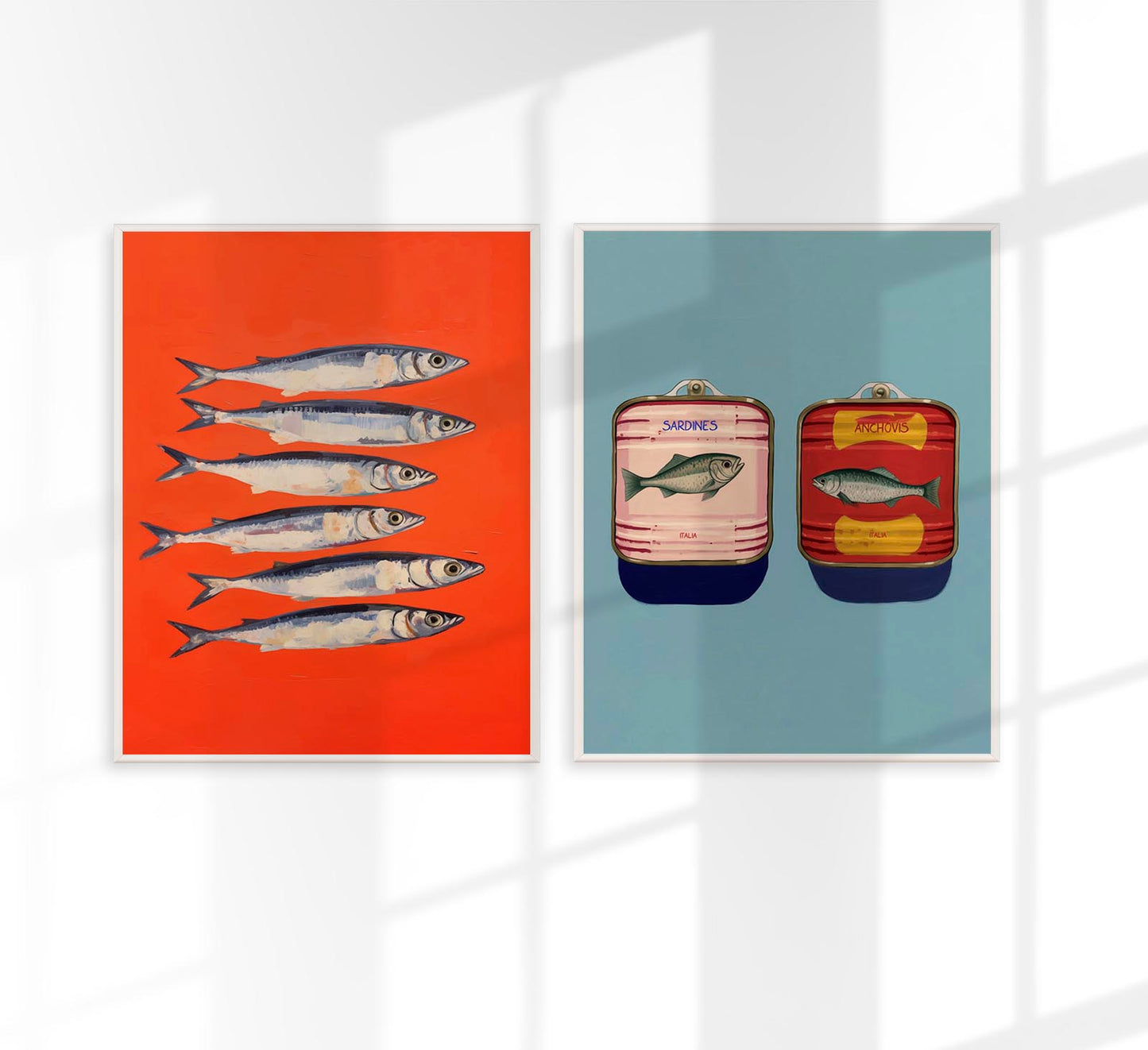 Sardines and Anchovis can Set of 2 Prints