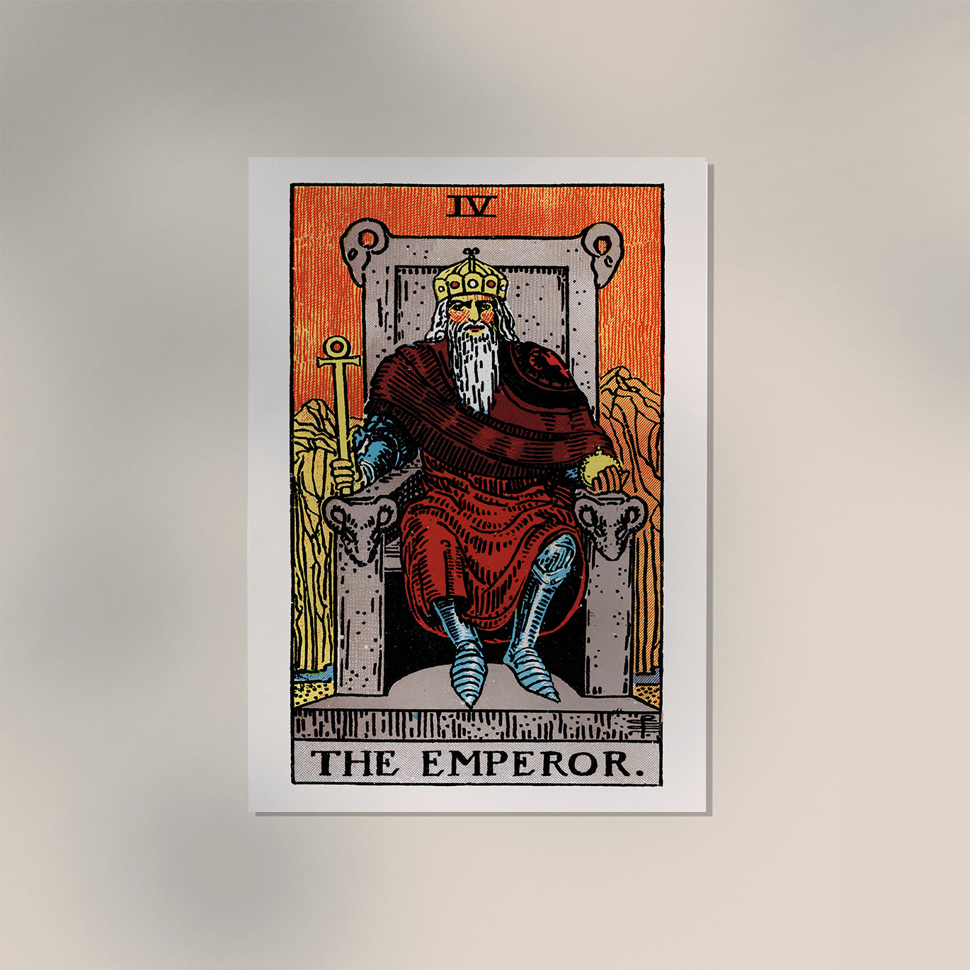 The Emperor Tarot Art Poster