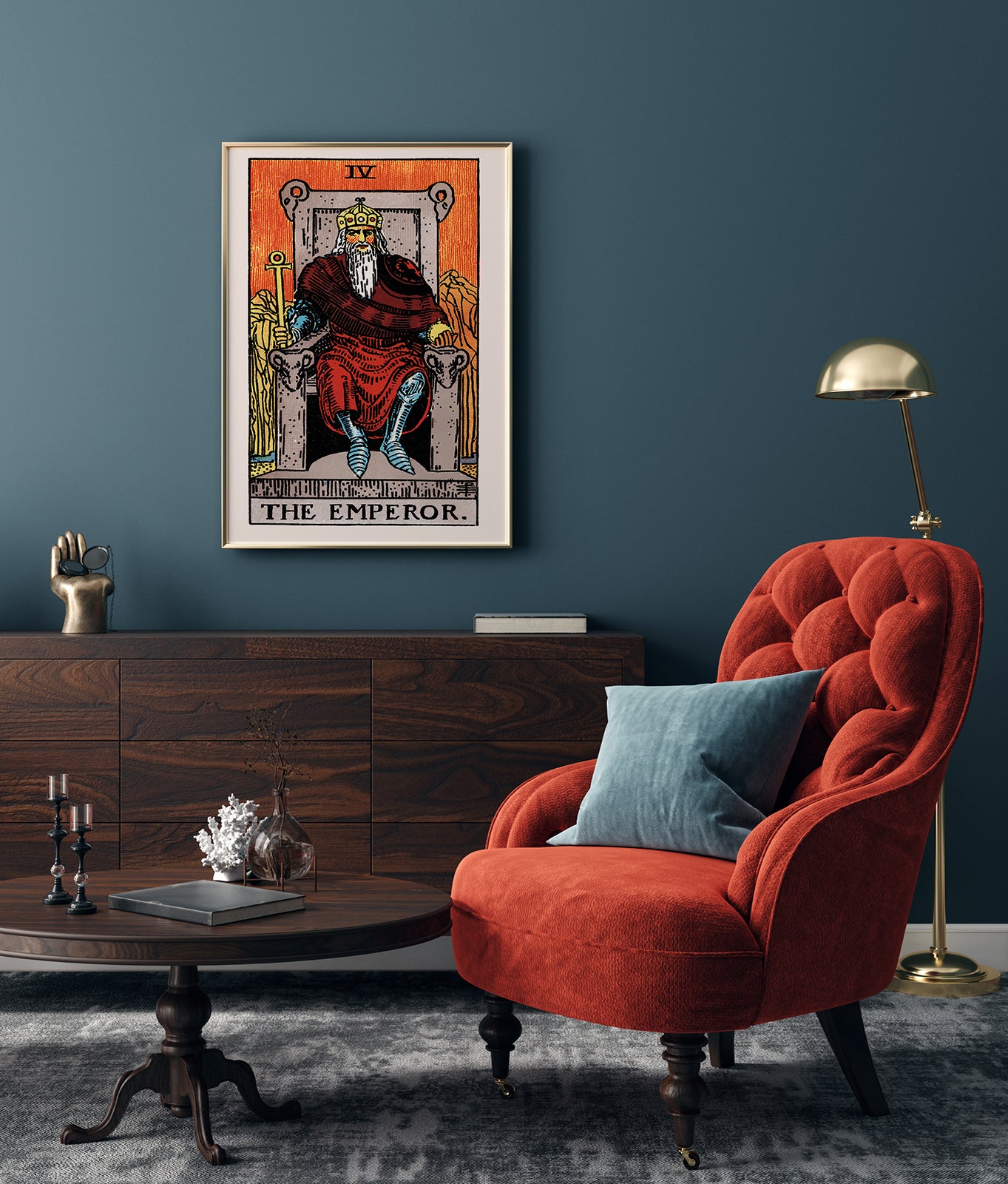 The Emperor Tarot Art Poster