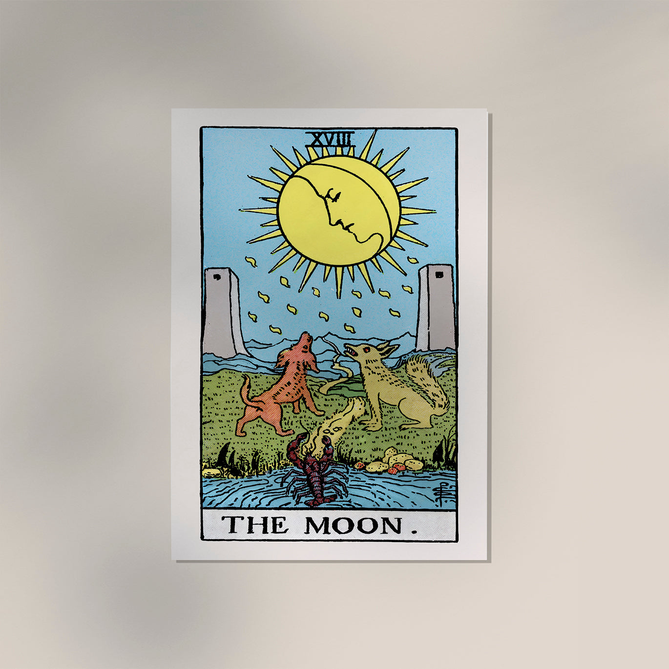 The Moon Tarot Art Poster