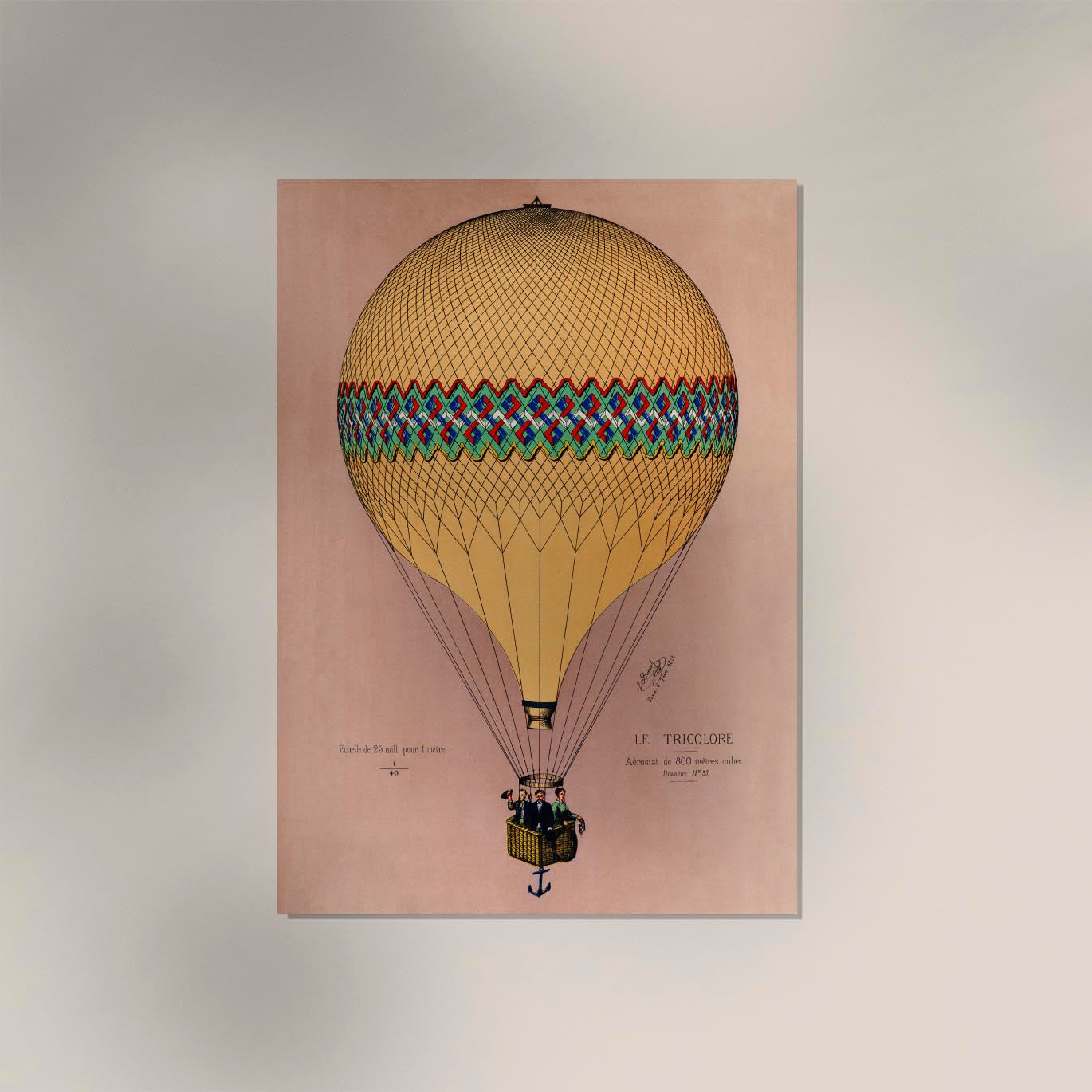 Balloon Tricolore Pink Poster