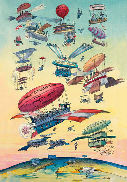 Balloons Collage Antique Poster