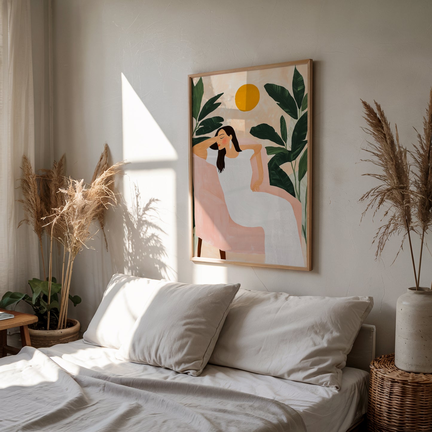 Woman chillin' Tropical Art Poster