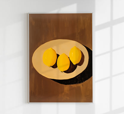 Lemon on the table Tropical Art Poster