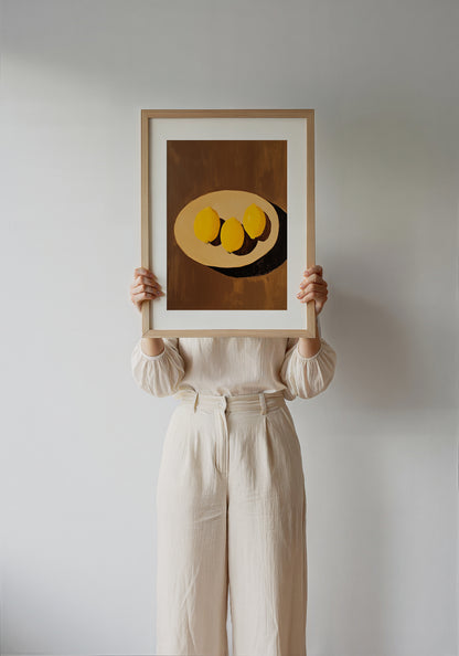 Lemon on the table Tropical Art Poster
