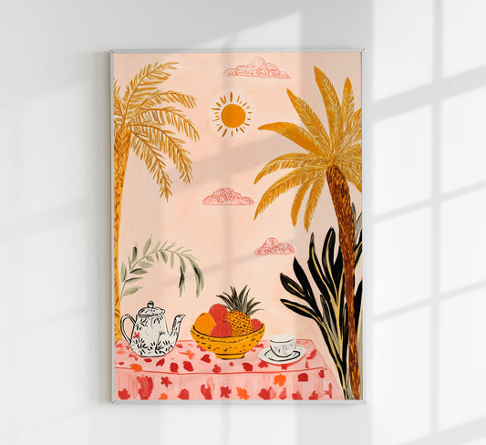 Dreamy Lunch Break Tropical Art Poster
