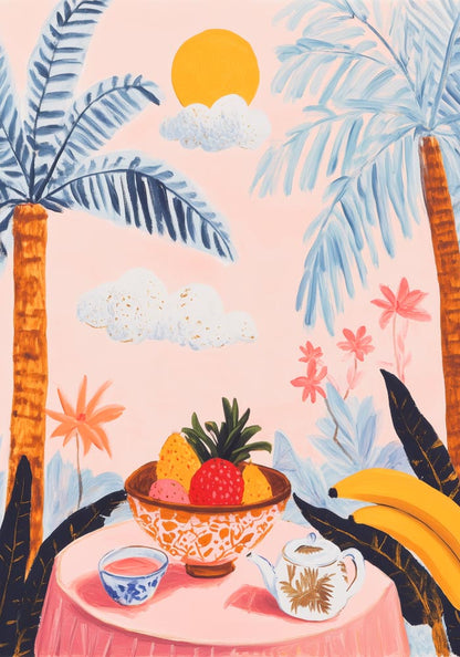 Dreamy Breakfast Tropical Art Poster