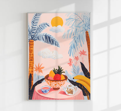 Dreamy Breakfast Tropical Art Poster