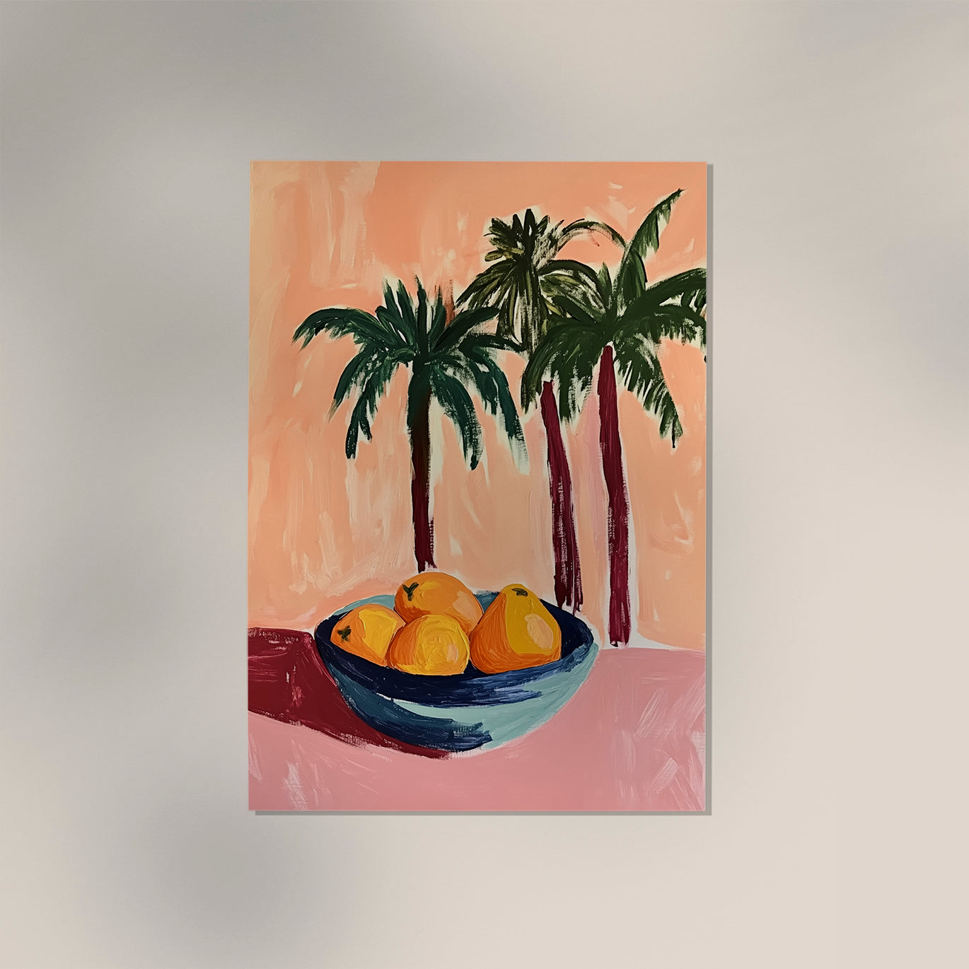 Oranges on the table Tropical Art Poster