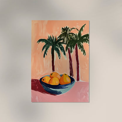 Oranges on the table Tropical Art Poster