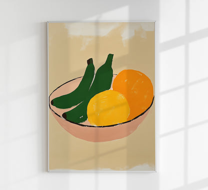 Fruit Bowl Tropical Art Poster