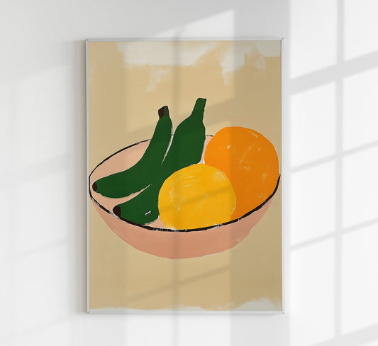 Fruit Bowl Tropical Art Poster