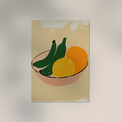 Fruit Bowl Tropical Art Poster
