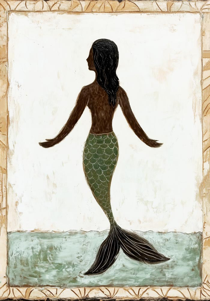 Janaina, the marmaid Tropical Art Poster