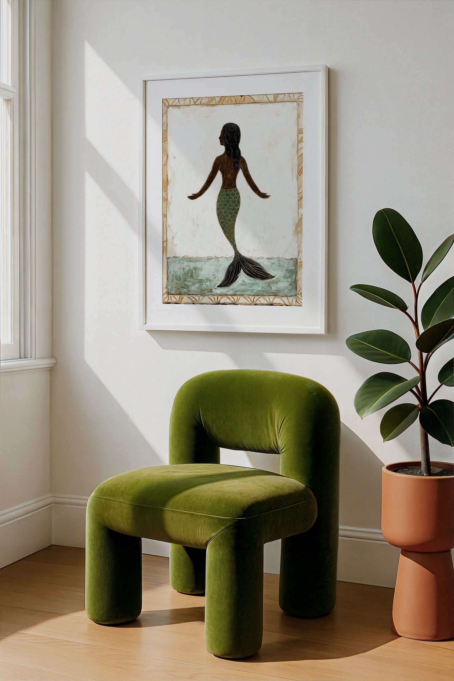 Janaina, the marmaid Tropical Art Poster