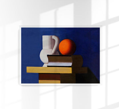 Still life of orange on table by Vilhelm Lundstroem Poster