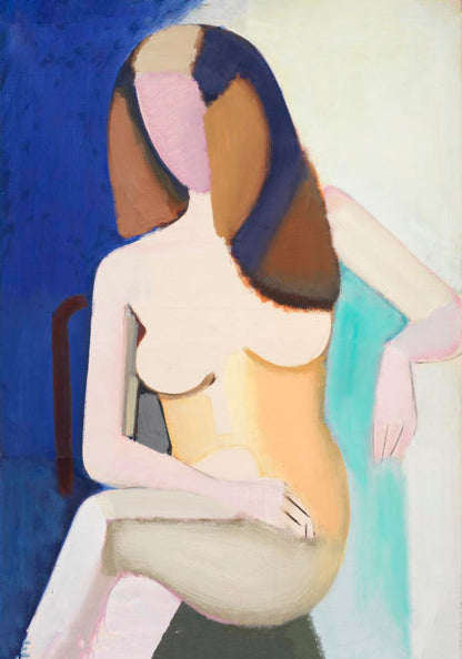 Seated female model by Vilhelm Lundstroem Poster