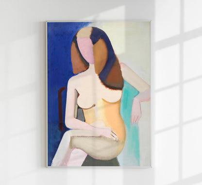 Seated female model by Vilhelm Lundstroem Poster