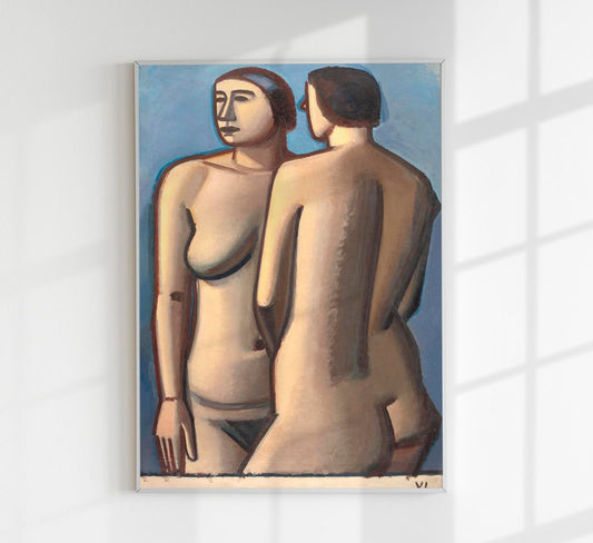 Two Female Nudes by Vilhelm Lundstroem Poster