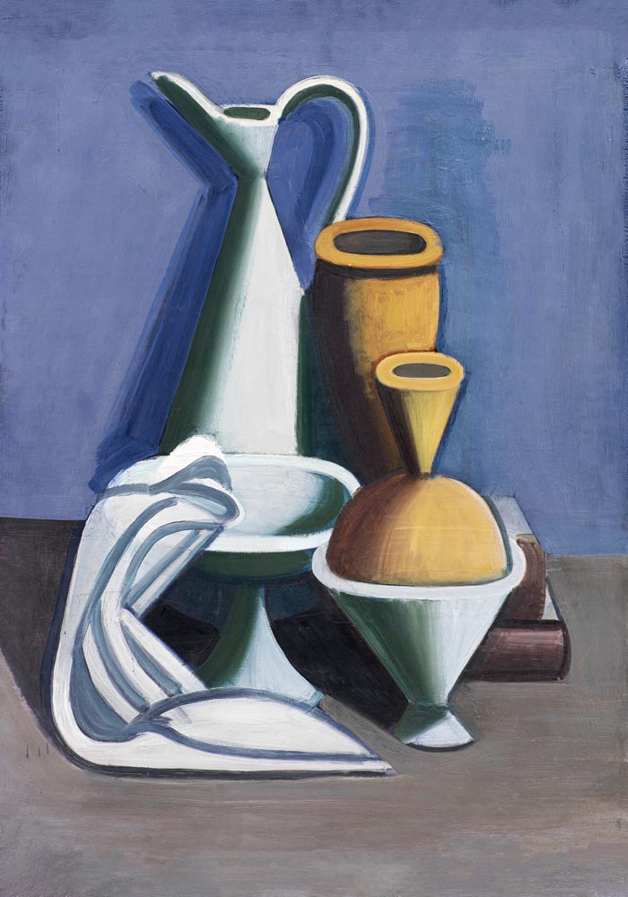 Arrangement with watering can, towel and jars by Vilhelm Lundstroem Poster