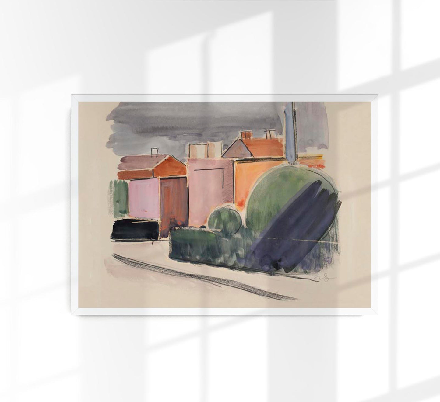 Road with houses by Vilhelm Lundstroem Poster