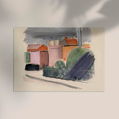 Road with houses by Vilhelm Lundstroem Poster