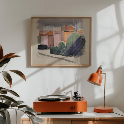 Road with houses by Vilhelm Lundstroem Poster