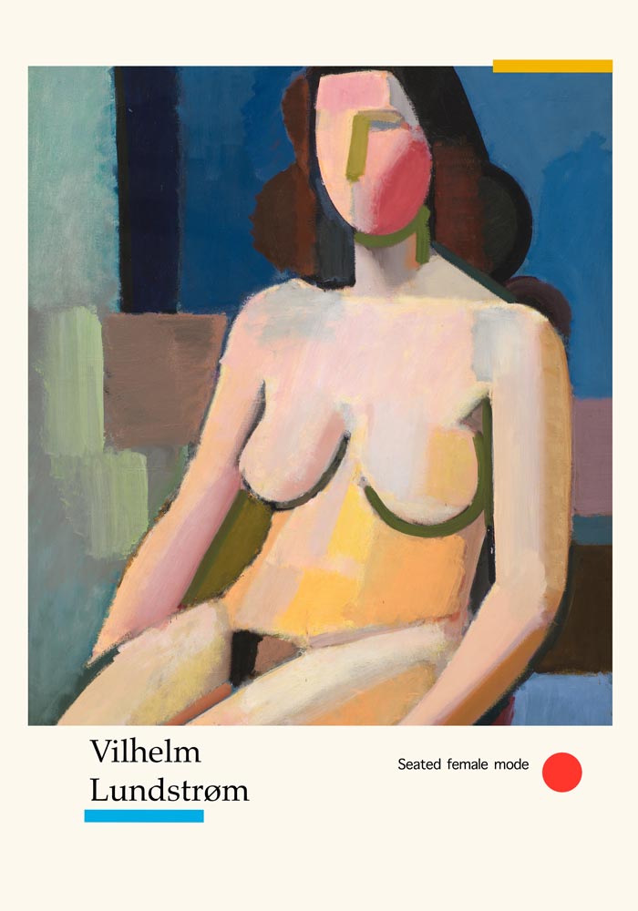 Seated female mode nr 2 by Vilhelm Lundstroem Exhibition Poster