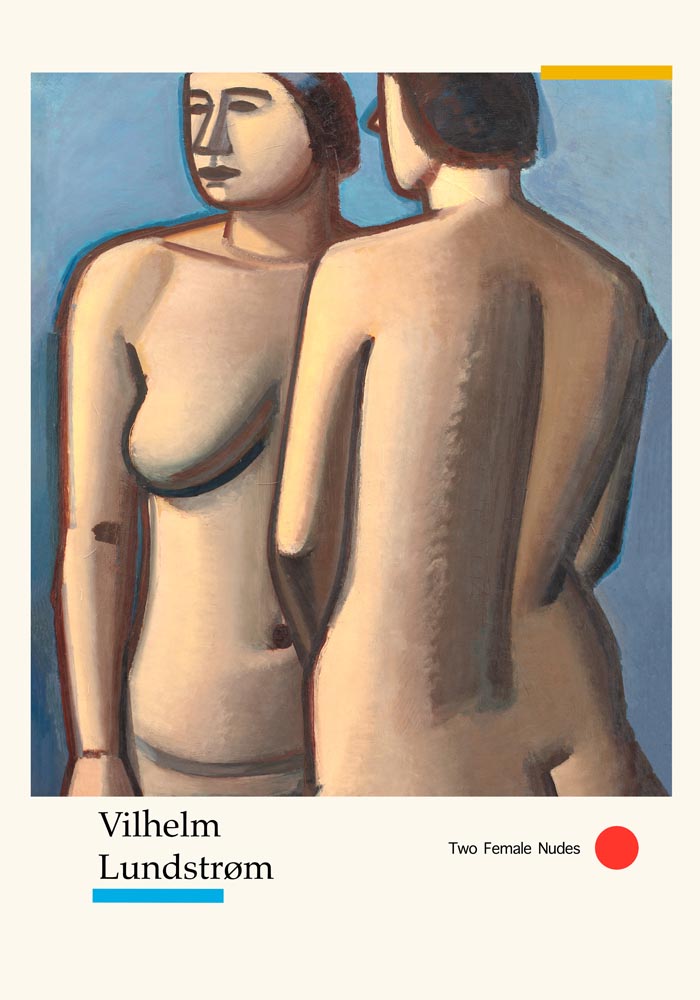 Two Female Nudes by Vilhelm Lundstroem Exhibition Poster