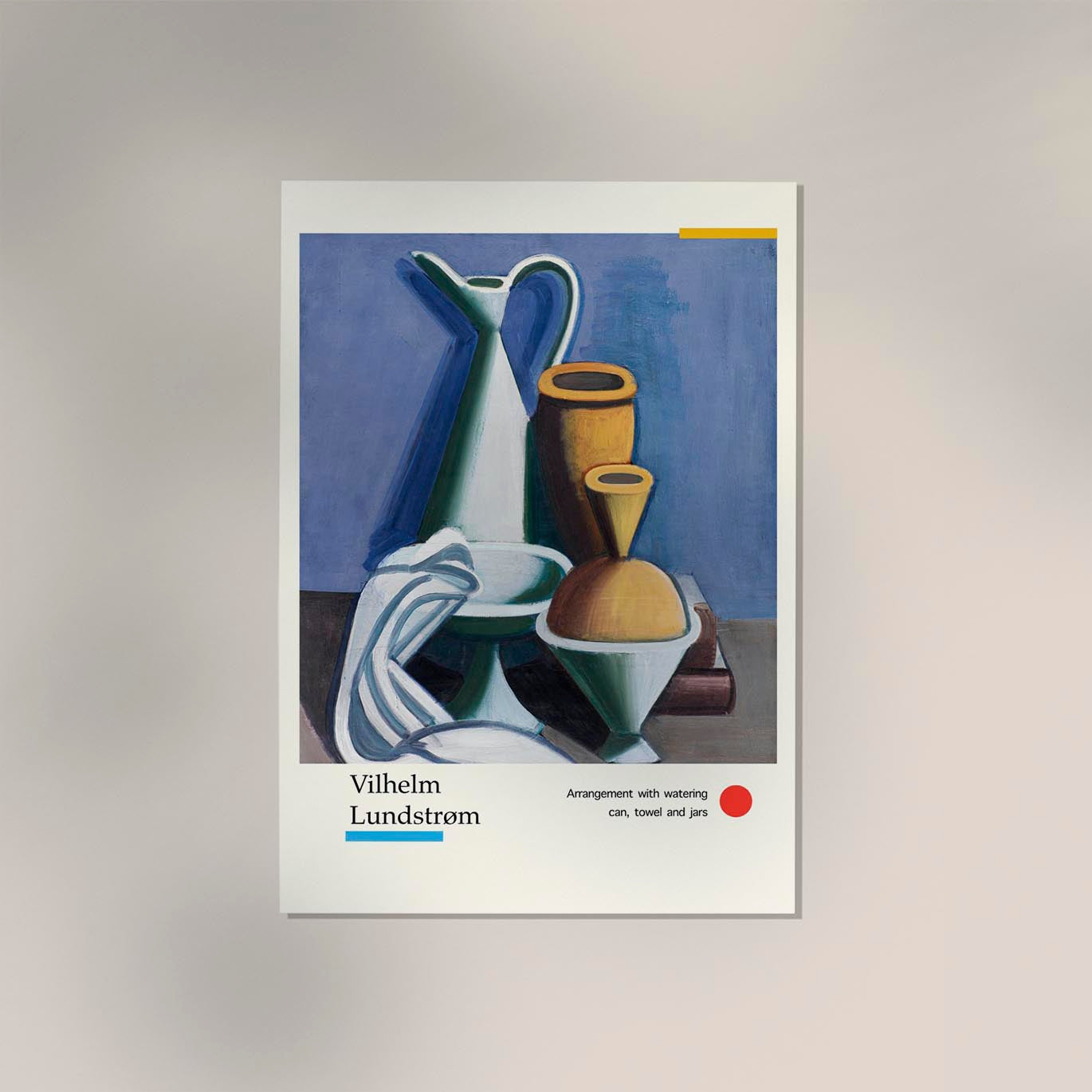 Arrangement with watering can, towel and jars by Vilhelm Lundstroem Exhibition Poster