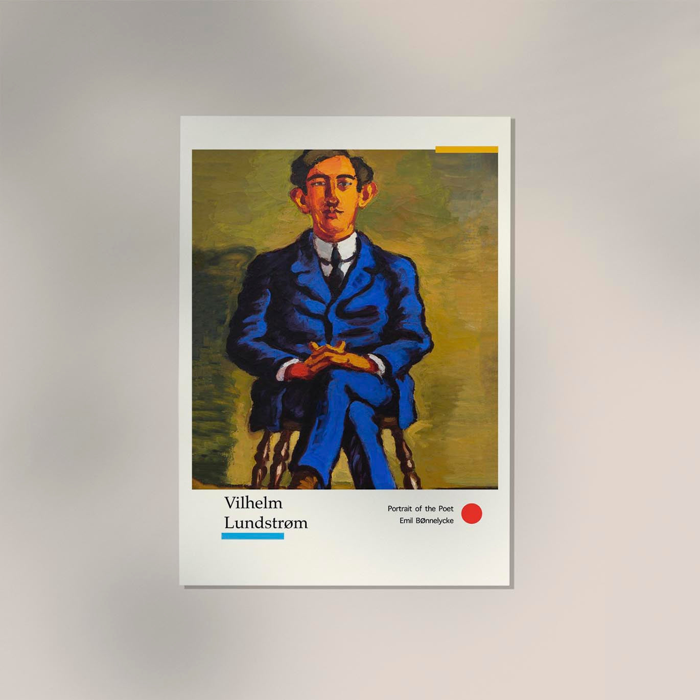 Portrait of the Poet Emil Bønnelycke by Vilhelm Lundstroem Exhibition Poster