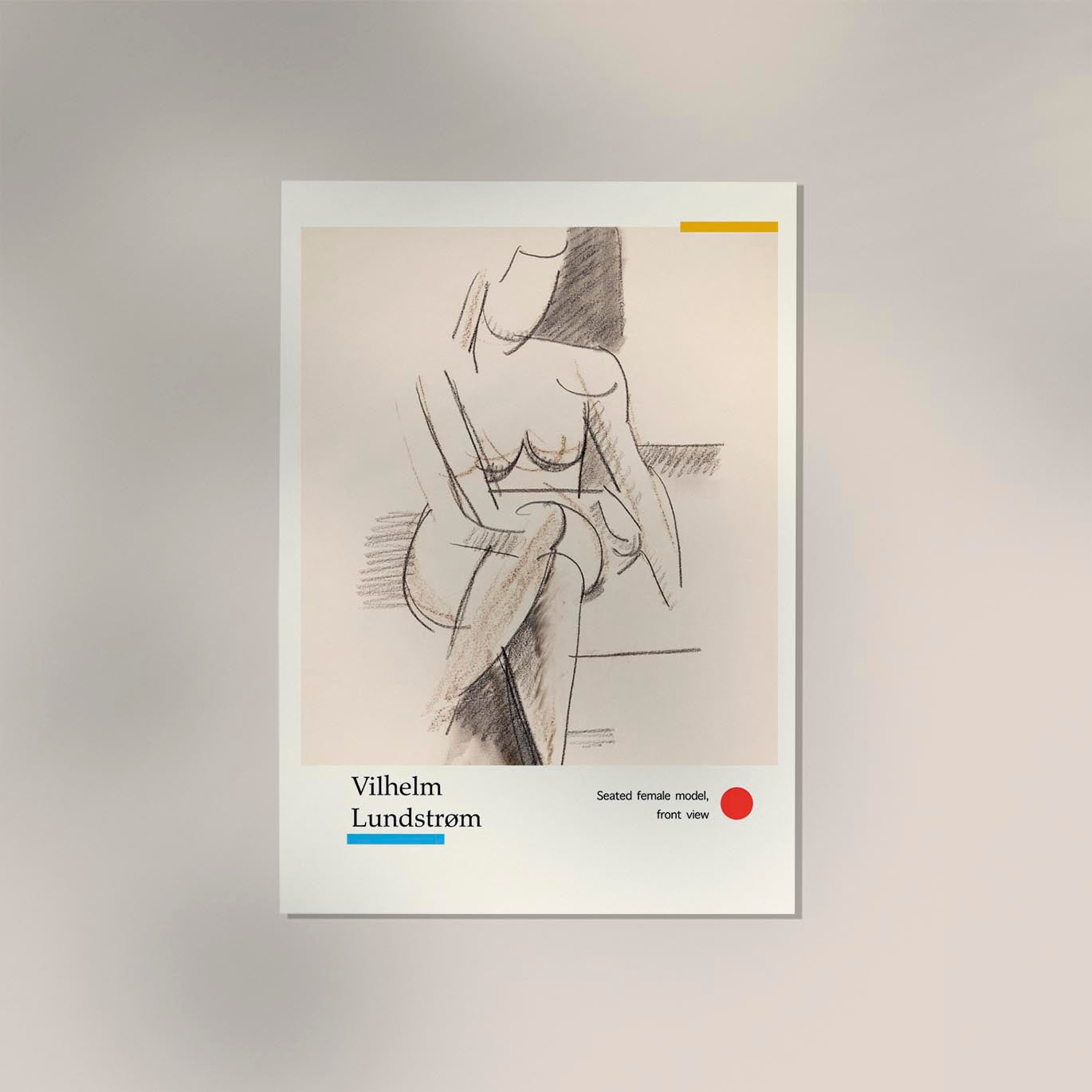 Seated female model, front view by Vilhelm Lundstroem Exhibition Poster