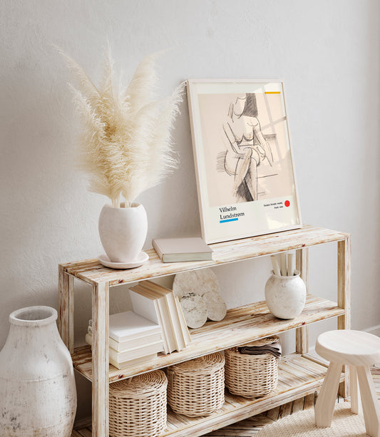 Seated female model, front view by Vilhelm Lundstroem Exhibition Poster