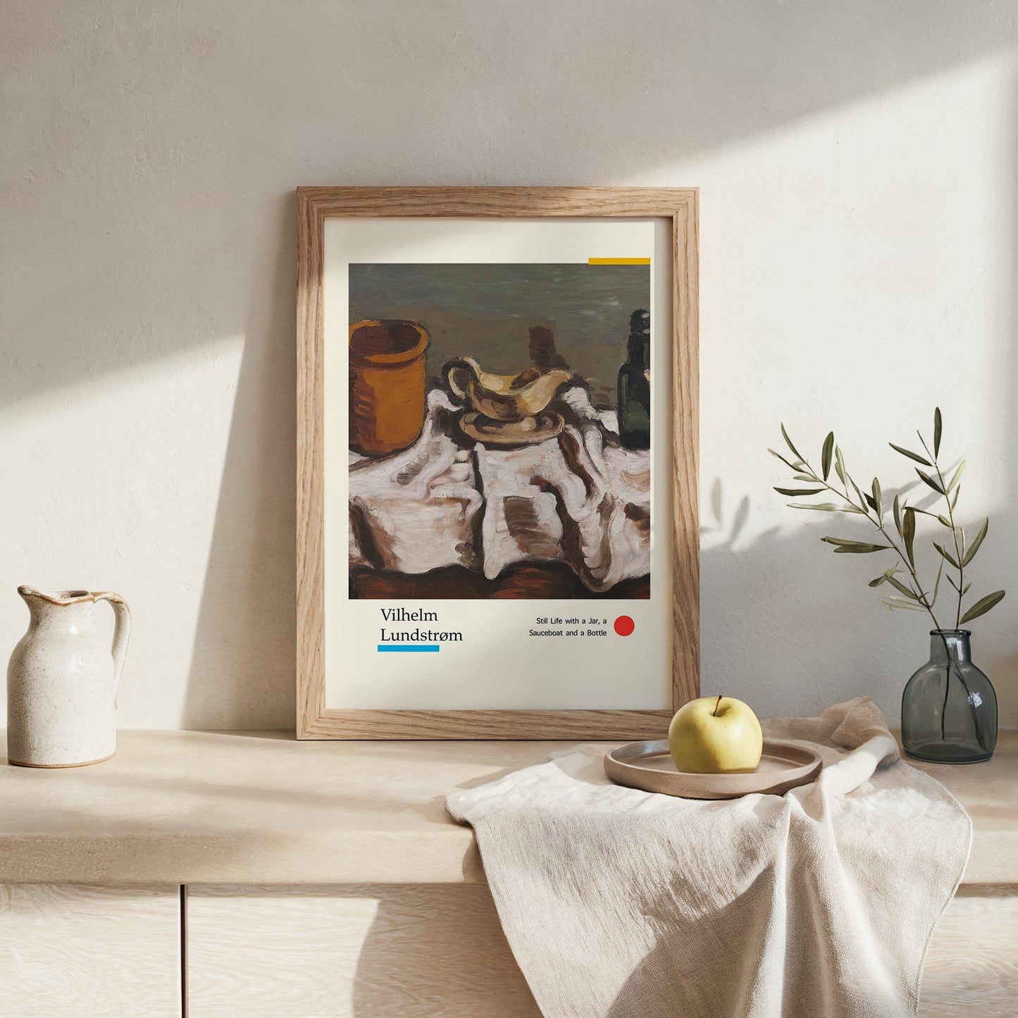 Still Life with a Jar, a Sauceboat and a Bottle by Vilhelm Lundstroem Exhibition Poster