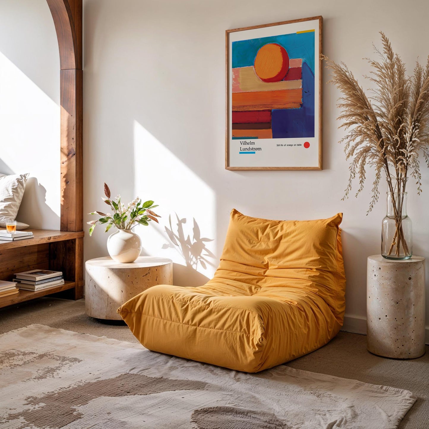 Still life of orange on table by Vilhelm Lundstroem Exhibition Poster