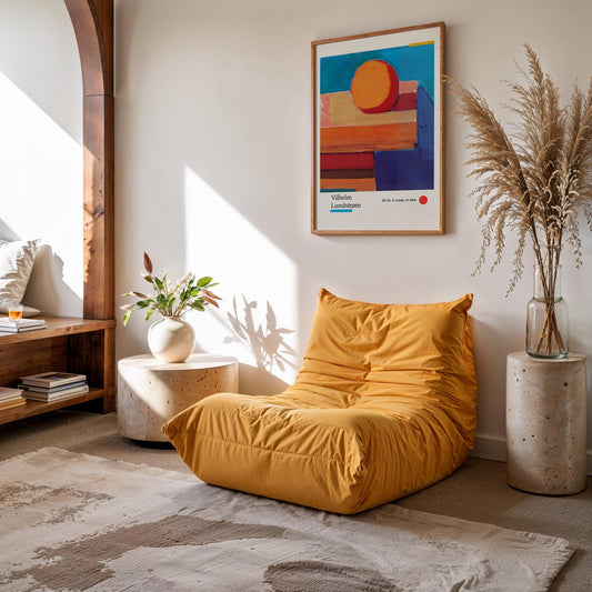 Still life of orange on table by Vilhelm Lundstroem Exhibition Poster