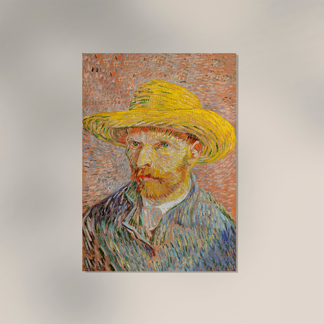 Self-Portrait with a Straw Hat by Van Gogh