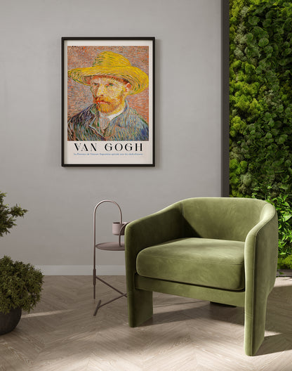 Self-Portrait with a Hat Art Poster by Van Gogh