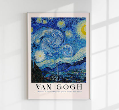 Starry Night Vertical Art Poster by Van Gogh